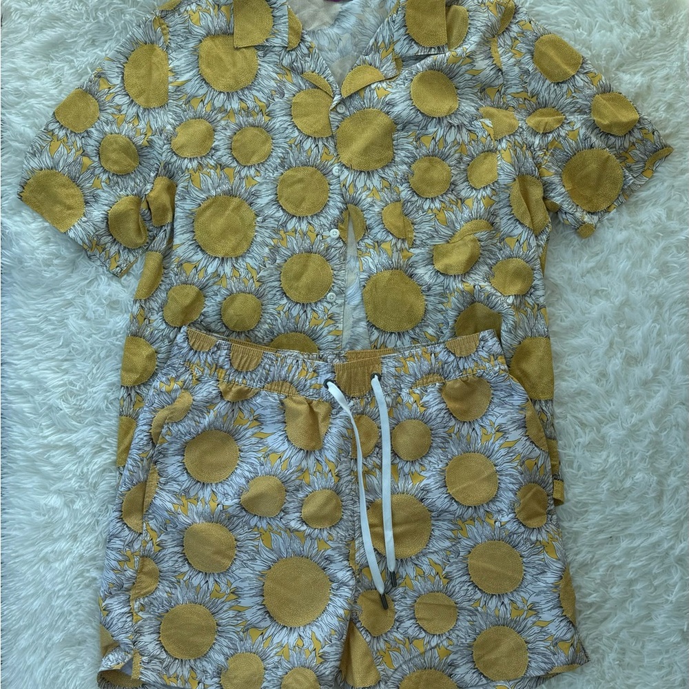 Floral Print Shirt and Shorts Set